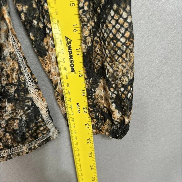 Free People Out For The Night Top / Snake Combo Tan Black blouse tops size small - Picture 12 of 13